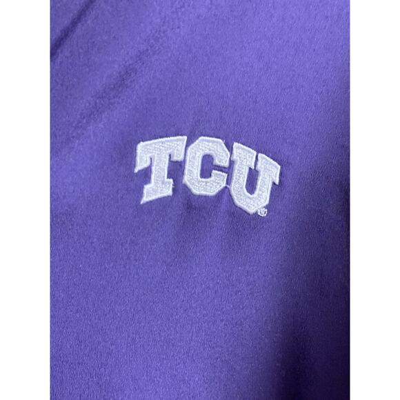 UG Apparel TCU Blouse XL Womens Purple Embroidered White Roll Up Sleeves - Picture 4 of 7